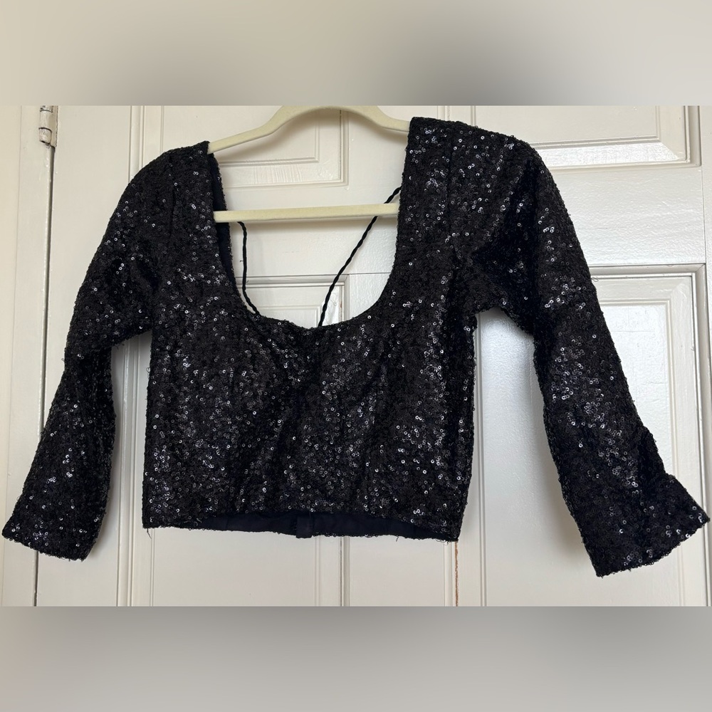 Black Sequin Lehenga - Picture 2 of 14